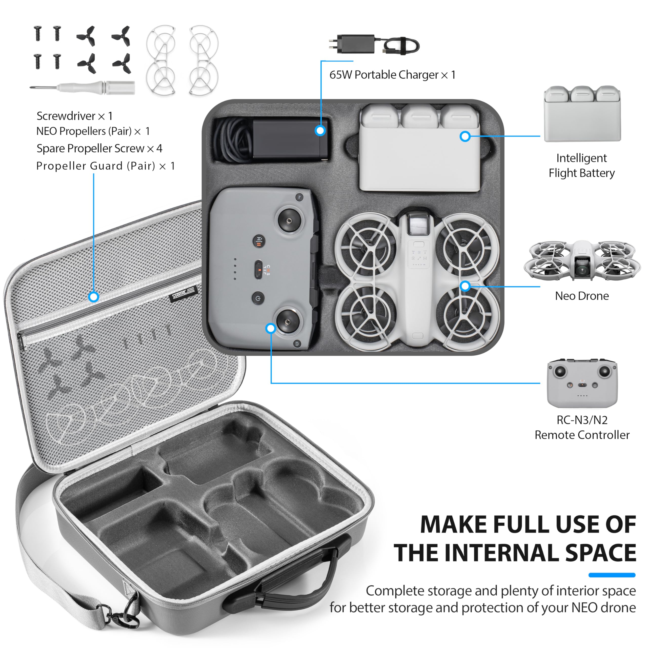 Portable PU Storage Carrying C - Drone Dji Rc N2 리뷰 및 가격
